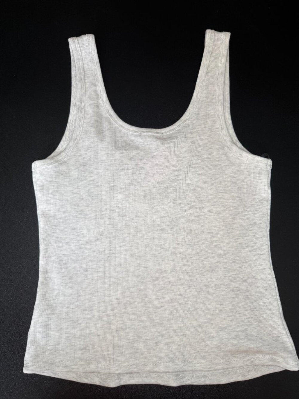 Wild Fable Heather Gray Ribbed Tank Top with Beaded Seashell - Picture 3 of 5